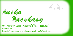 aniko macskasy business card